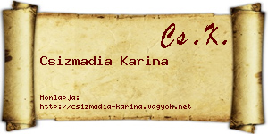 Csizmadia Karina névjegykártya